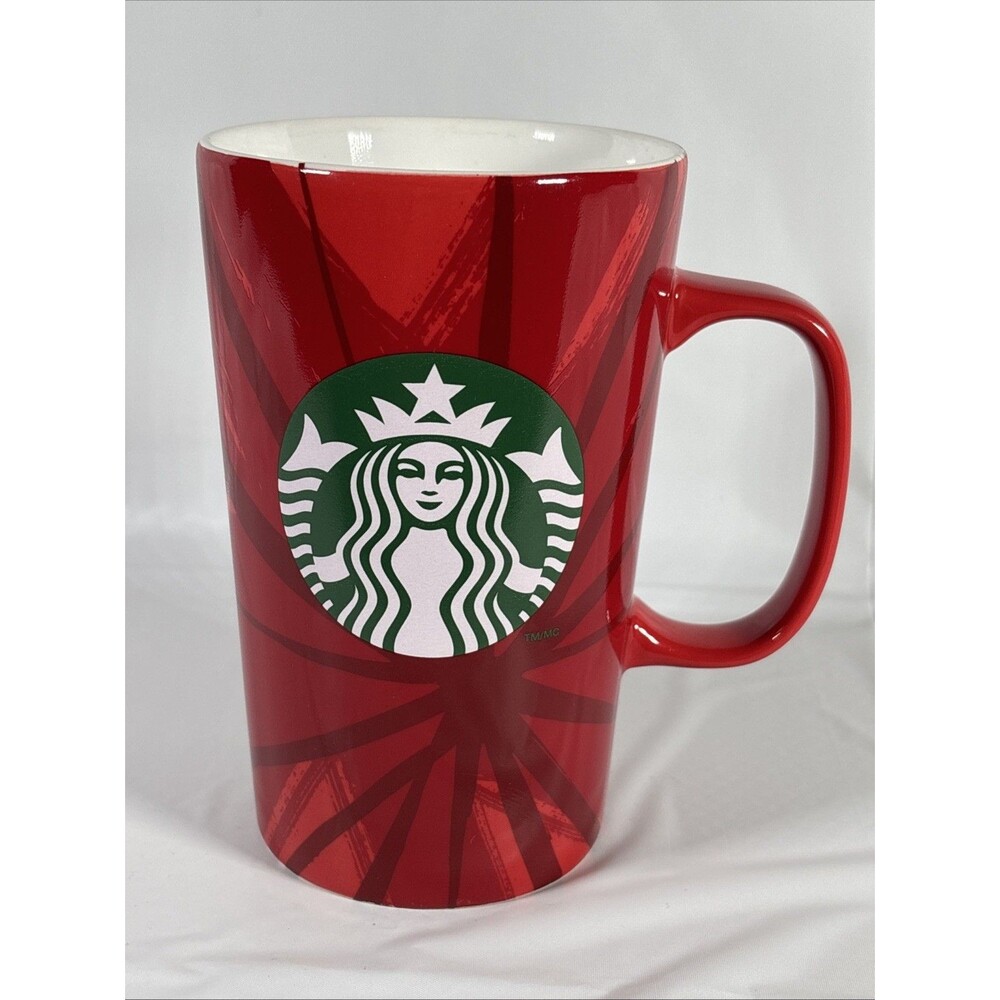 Starbucks 2014 Logo • Red Tall • Ceramic Coffee Mug (16oz) Christmas Holiday